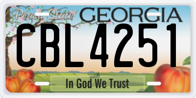 GA license plate CBL4251