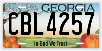 GA license plate CBL4257