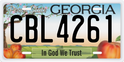 GA license plate CBL4261
