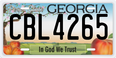 GA license plate CBL4265
