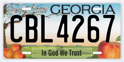 GA license plate CBL4267