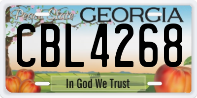 GA license plate CBL4268