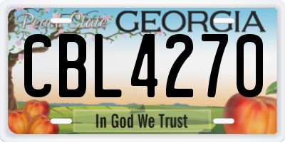 GA license plate CBL4270