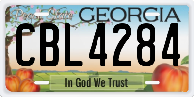 GA license plate CBL4284