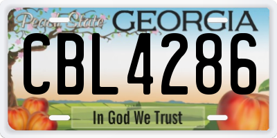 GA license plate CBL4286