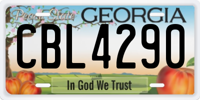 GA license plate CBL4290