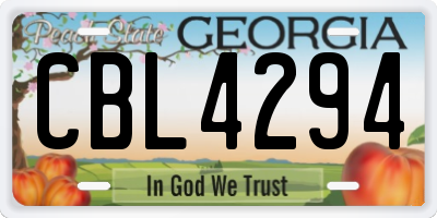 GA license plate CBL4294