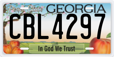 GA license plate CBL4297