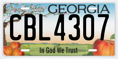 GA license plate CBL4307