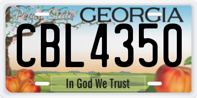 GA license plate CBL4350
