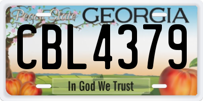 GA license plate CBL4379