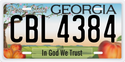 GA license plate CBL4384