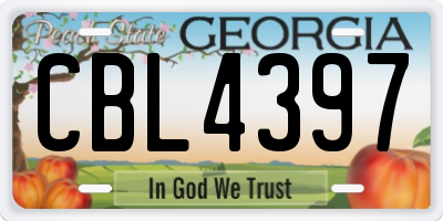 GA license plate CBL4397