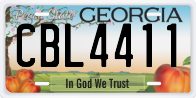 GA license plate CBL4411