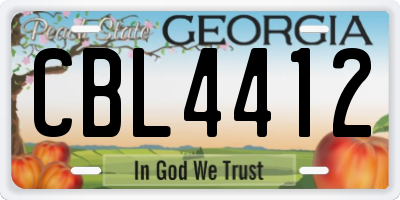 GA license plate CBL4412