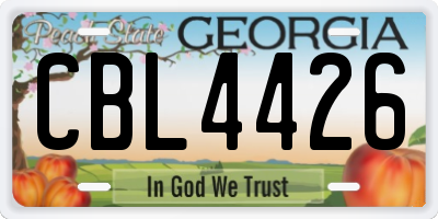 GA license plate CBL4426