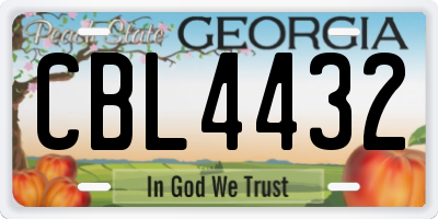 GA license plate CBL4432