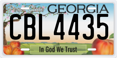 GA license plate CBL4435