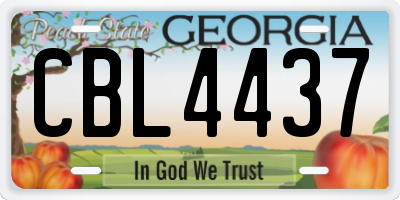 GA license plate CBL4437