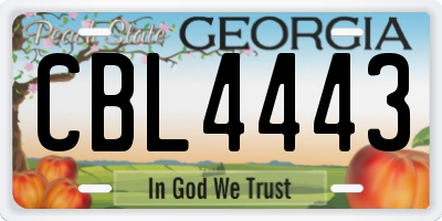 GA license plate CBL4443