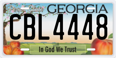 GA license plate CBL4448