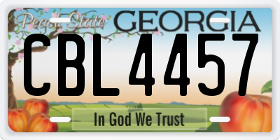GA license plate CBL4457