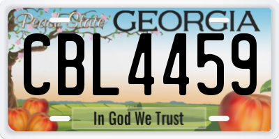 GA license plate CBL4459