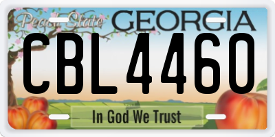 GA license plate CBL4460