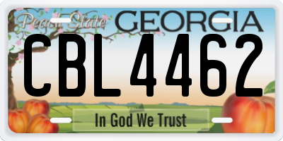 GA license plate CBL4462