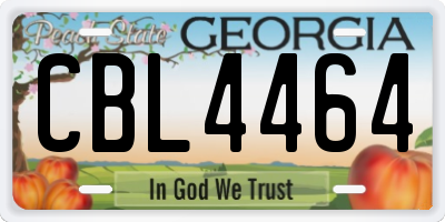 GA license plate CBL4464