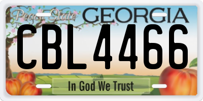 GA license plate CBL4466