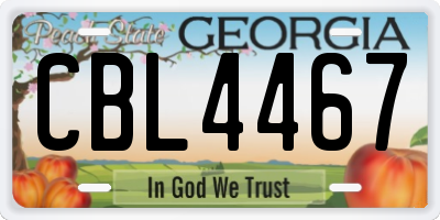 GA license plate CBL4467