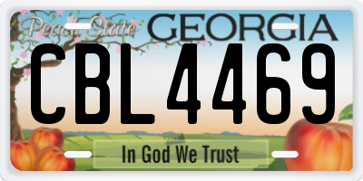 GA license plate CBL4469