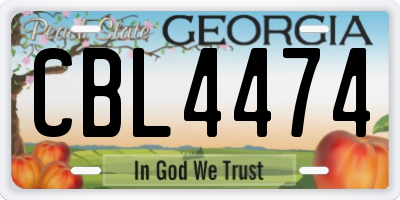 GA license plate CBL4474