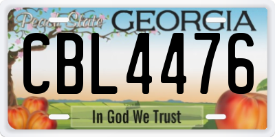 GA license plate CBL4476