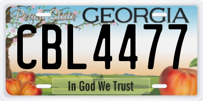 GA license plate CBL4477