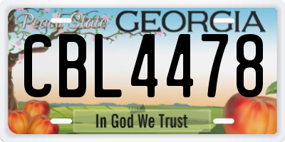 GA license plate CBL4478