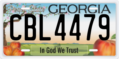 GA license plate CBL4479