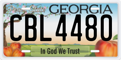 GA license plate CBL4480