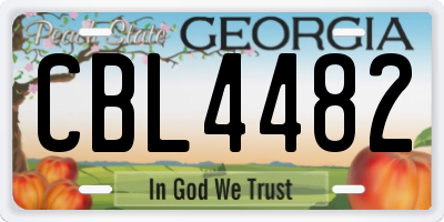 GA license plate CBL4482