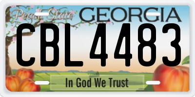 GA license plate CBL4483