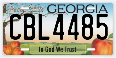 GA license plate CBL4485