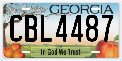 GA license plate CBL4487