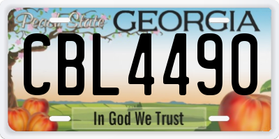 GA license plate CBL4490