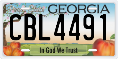 GA license plate CBL4491