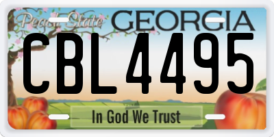 GA license plate CBL4495