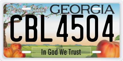 GA license plate CBL4504