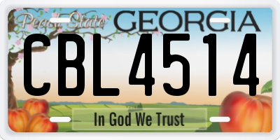 GA license plate CBL4514