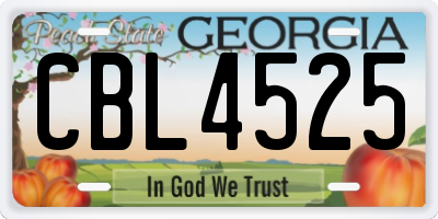 GA license plate CBL4525