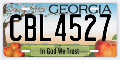 GA license plate CBL4527